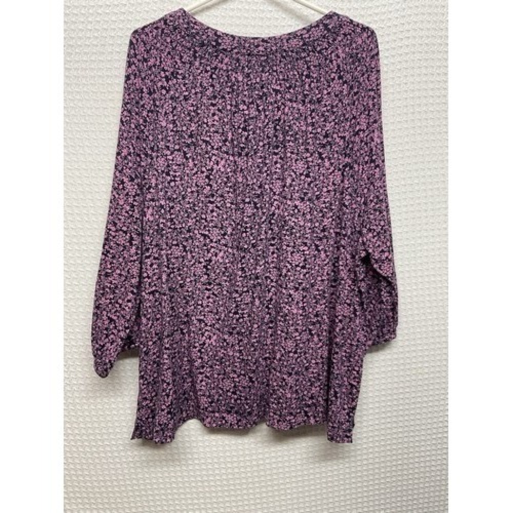 J. Jill Pink Ditsy Floral 3/4 Sleeve Peasant Tunic Top Women 3X India - Picture 7 of 7